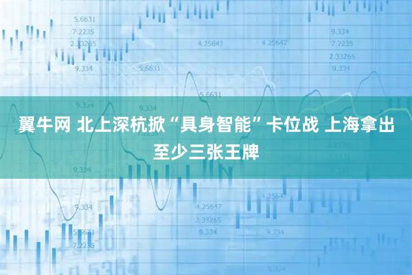 翼牛网 北上深杭掀“具身智能”卡位战 上海拿出至少三张王牌